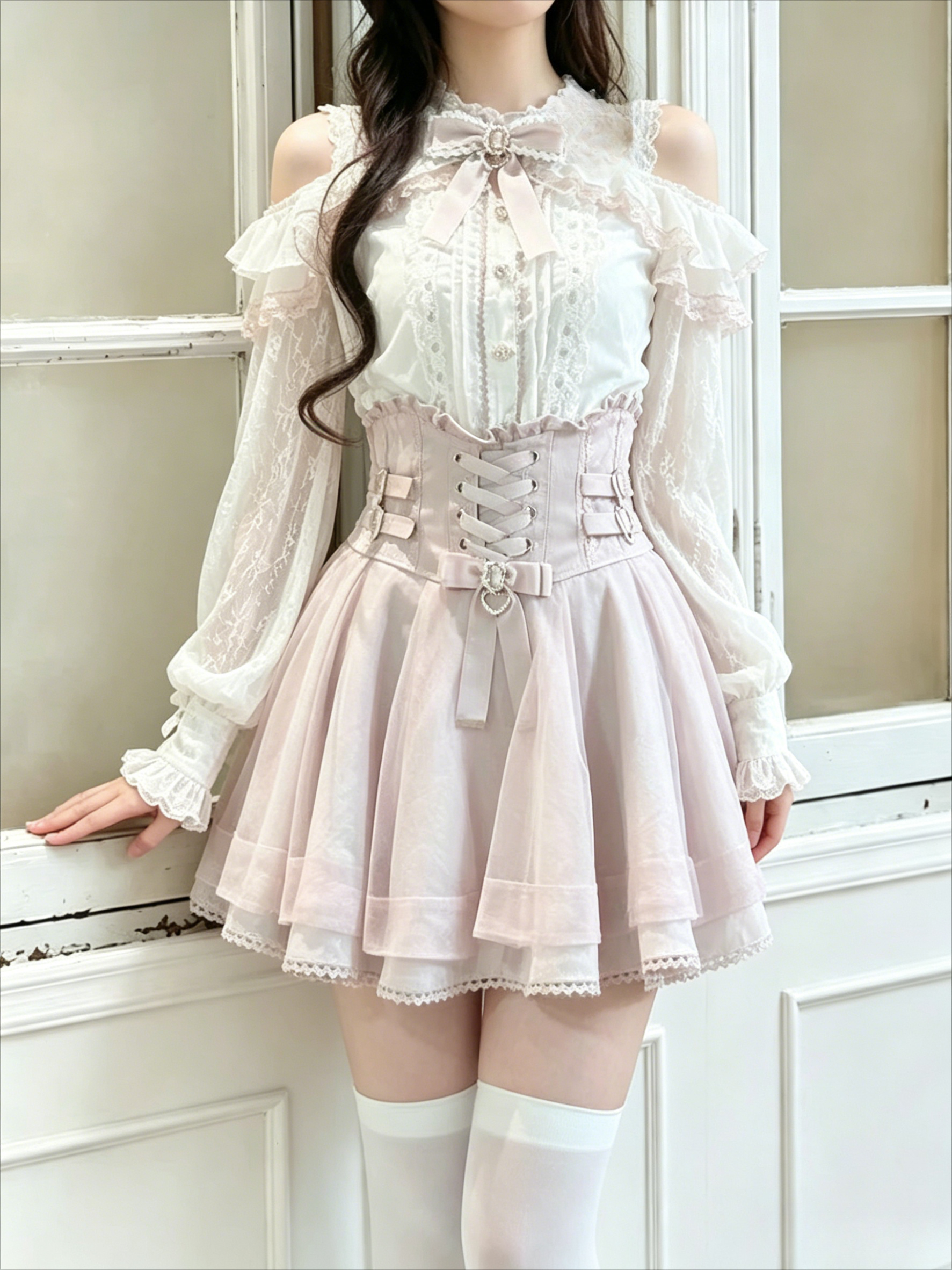 Japanese Sweet Lolita Women Bo - Longline Cardigan Knit 리뷰 및 가격